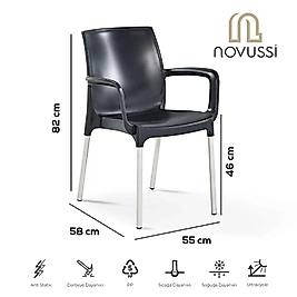 Novussi Castello Sandalye Antrasit