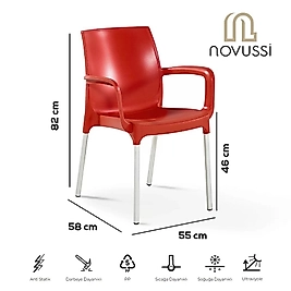 Novussi Castello Sandalye kırmızı