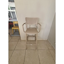 Comfort Plastik Bar Sandalye Krem