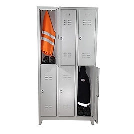 Metal Personel Soyunma Dolabı 6 Bölmeli